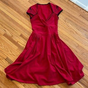 Pinup Couture Red Midi Dress